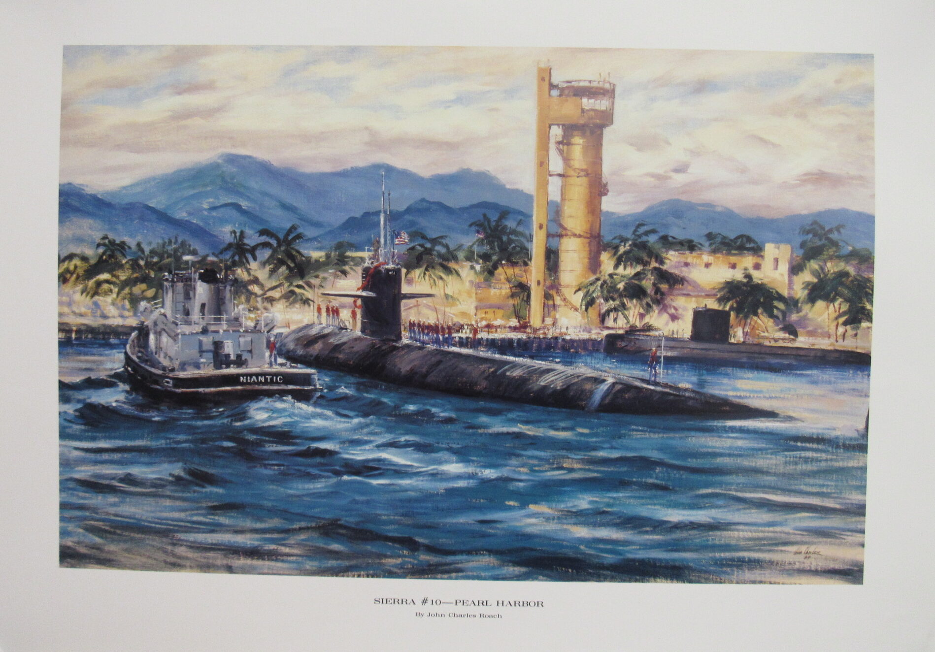 Sierra #10 – Pearl Harbor by John Charles Roach – WWII Naval Art Print – Glossy Heavy Card Stock